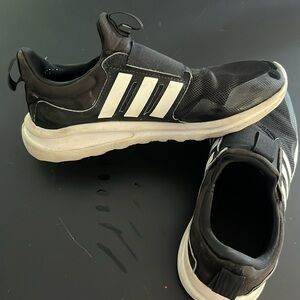 Adidas pull on black sneakers